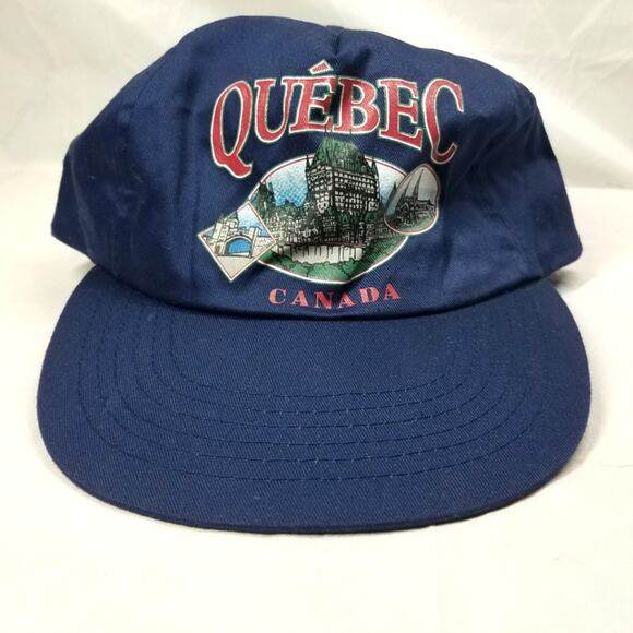 Vtg Quebec Canada Graphic Strapback hat, Adjustable - Picture 1 of 3